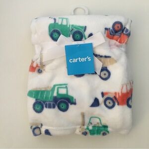 NEW Carters Baby Blanket Soft Plush Cozy Truck Theme Baby Gift
